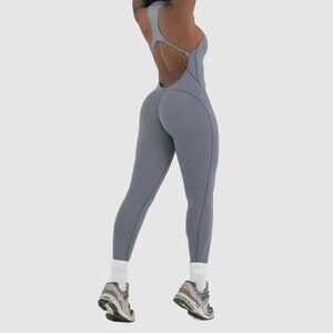 DAVIS ACTIVE Women's Zip Jumpsuit Size XS/S In Steel